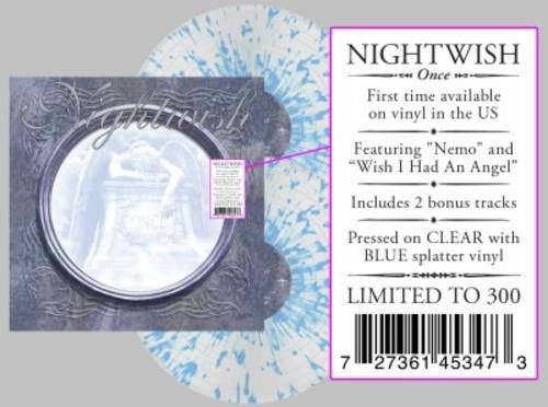 Cover for Nightwish · Nightwish - Once (Clear / Blue Splatter Vinyl) (2 Lp) (LP) (2019)