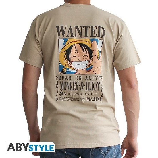 Cover for T-Shirt Männer · ONE PIECE - Tshirt Wanted Luffy man SS sand - ba (MERCH) (2019)