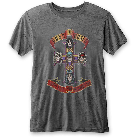 Cover for Guns N' Roses · Guns N' Roses Unisex T-Shirt: Appetite for Destruction (Burnout) (T-shirt) [size S] [Grey - Unisex edition]