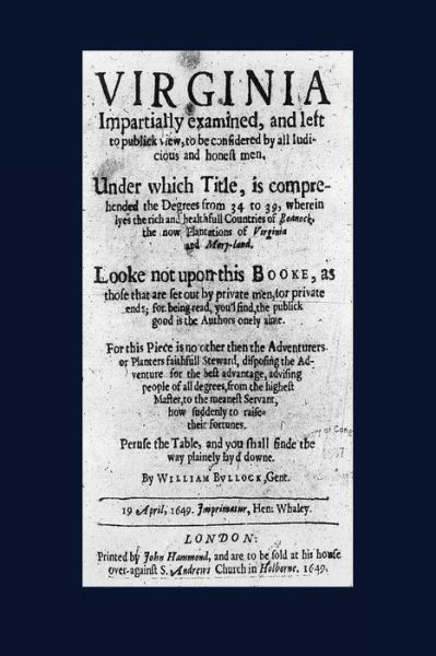 Cover for William Bullock · Virginia impartially examined and left to publick view to be considered by all iudicious and honest men (Pocketbok) (2018)