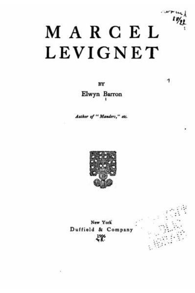 Cover for Elwyn Barron · Marcel Levignet (Paperback Bog) (2015)