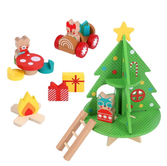 Christmas Treehouse Wooden Play Set - Petit Collage - Fanituote - Chronicle Books - 9781797237473 - tiistai 12. elokuuta 2025