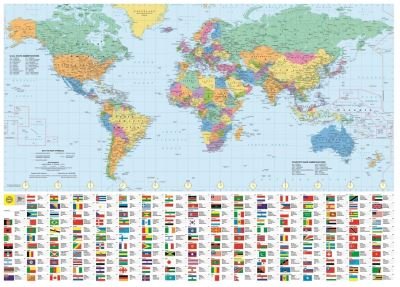 Cover for Philip's Maps · Philip's RGS World Wall Map (with Flags): Paper - Philip's Sheet Maps (Kort) (2020)