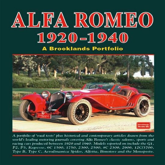 Cover for R M Clarke · Alfa Romeo 1920-1940: a Brooklands Portfolio (Paperback Book) (2012)