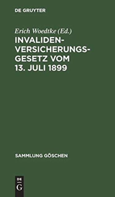 Cover for Erich Woedtke · Invalidenversicherungsgesetz (Book) (1902)
