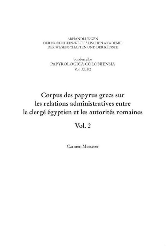 Corpus des papyrus grecs sur les - Carmen - Książki -  - 9783506701473 - 31 grudnia 2018