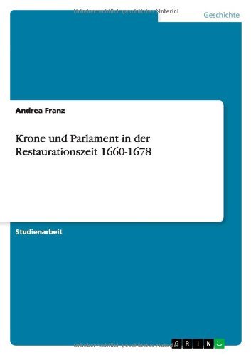 Cover for Franz · Krone und Parlament in der Restau (Book) [German edition] (2013)