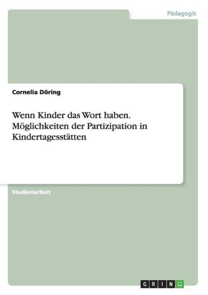 Cover for Döring · Wenn Kinder das Wort haben. Mögl (Book) (2015)