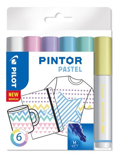 6 PILOT PINTOR Pastell Kreativmarker farbsortiert - Pilot - Annen - Pilot - 3131910517474 - 
