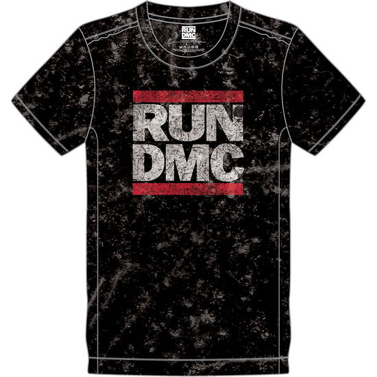 Cover for Run DMC · Run DMC Unisex T-Shirt: Logo (Black) (Wash Collection) (T-shirt) [size S] [Black - Unisex edition] (2020)