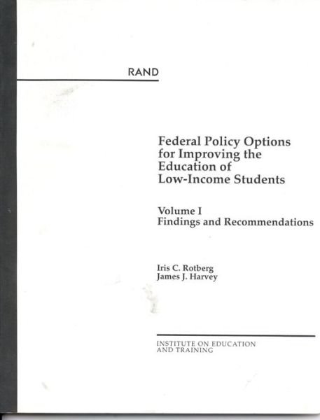 Cover for Rotberg · Federal Policy Options for Improving Education of (Paperback Bog) (1995)
