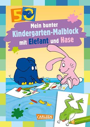 Cover for Eva Muszynski · Mein bunter Kindergarten-Malblock mit Elefant und Hase (Book) (2024)