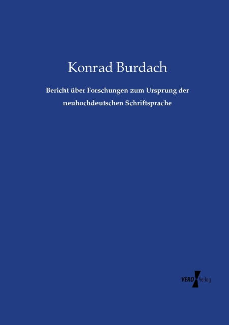 Cover for Burdach · Bericht über Forschungen zum Ur (Book) (2020)