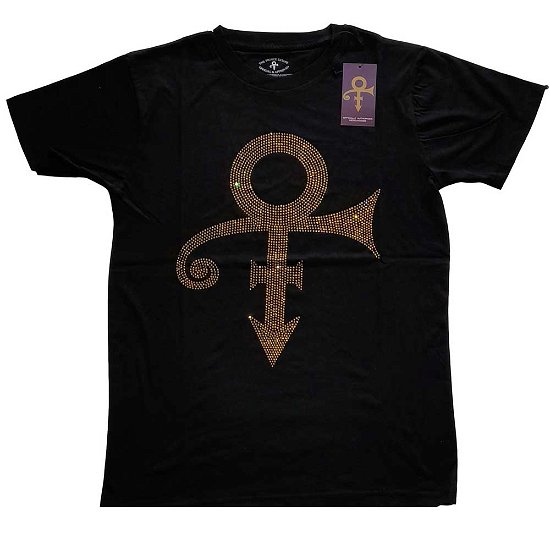 Prince Unisex T-Shirt: Gold Symbol (Embellished) - Prince - Koopwaar -  - 5056561022475 - 