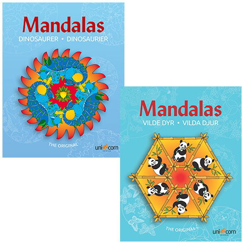 Mandalas malebøger - Vilde Dyr & Dinosaurer - 2 stk. - Mandalas - Books - Unicorn - 5713516000475 - September 1, 2020