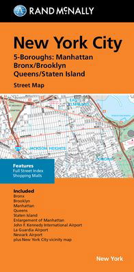 Cover for Rand McNally · New York City 5 Boroughs : Manhattan, Bronx, Brooklyn, Queens, Staten Island Street Map (Hardcover bog) (2023)