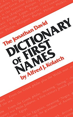 Cover for Alfred J. Kolatch · The Jonathan David Dictionary of First Names (Hardcover Book) (1980)