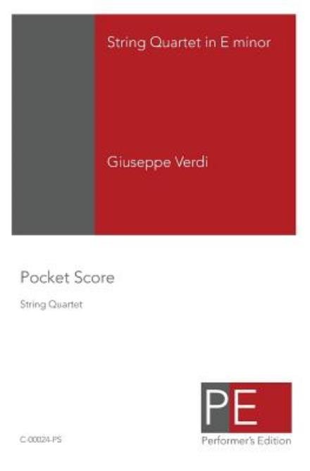 Cover for Giuseppe Verdi · String Quartet in E Minor: Pocket Score (Paperback Bog) (2009)
