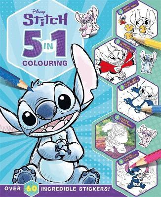 Cover for Walt Disney · Disney Stitch: 5 in 1 Colouring - With dot-to-dot, colour-by-numbers, copy colouring, and more! (Taschenbuch) (2025)