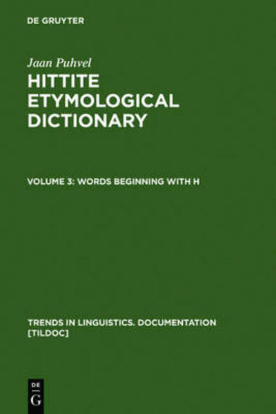 Cover for Jaan Puhvel · Hittite Etymol.Dict.03 (Book) (1991)