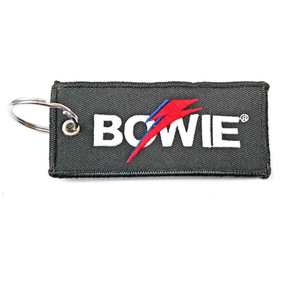 David Bowie Keychain: Flash Logo (Double Sided Patch) - David Bowie - Merchandise -  - 5056368624476 - 