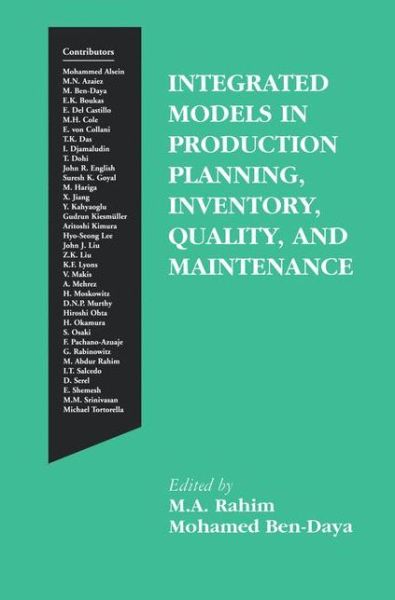 Cover for M Afzalur Rahim · Integrated Models in Production Planning, Inventory, Quality, and Maintenance (Hardcover Book) [2001 edition] (2001)