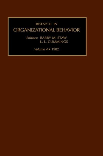 Cover for Barry M. Staw · Research in Organizational Behaviour - Research in Organizational Behavior (Hardcover Book) (1992)