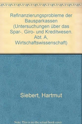 Cover for Siebert · Refinanzierungsprobleme der Bau (Book)