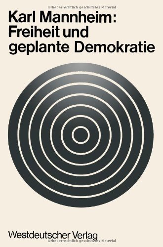 Cover for Karl Mannheim · Freiheit Und Geplante Demokratie (Paperback Bog) [1970 edition] (1970)