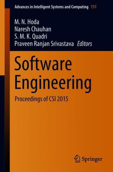 Cover for Software Engineering (Book) [1st ed. 2019 edition] (2018)
