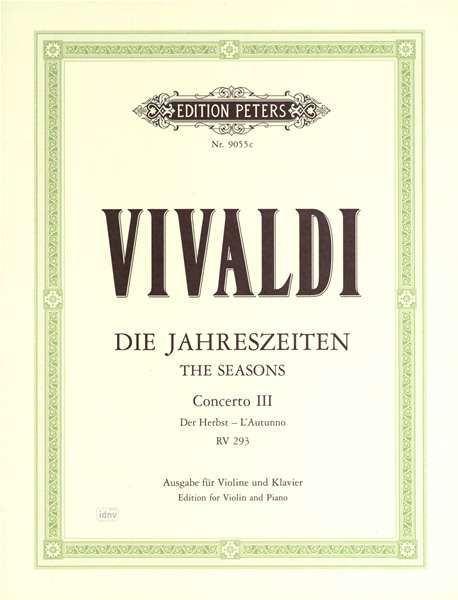 Cover for Vivaldi · The Four Seasons Op.8 No. 3 in F 'Autumn' (Partitur) (2001)