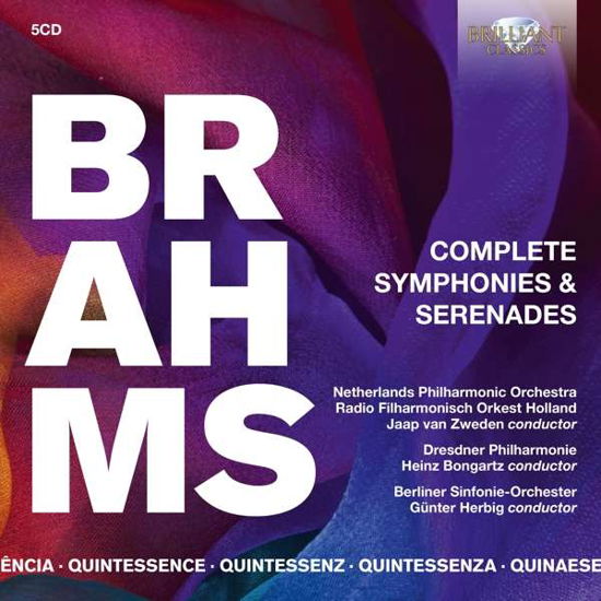 Quintessence Brahms: Complete Symphonies & Serenades - Netherlands Philharmonic Orchestra / Radio Filharmonisch Orkest Holland / Jaap Van Zweden - Musique - BRILLIANT CLASSICS - 5028421961477 - 11 septembre 2020