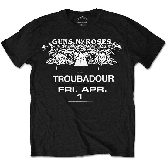 Guns N' Roses Unisex T-Shirt: Troubadour Flyer - Guns N Roses - Fanituote - Bravado - 5055979970477 - torstai 5. tammikuuta 2017