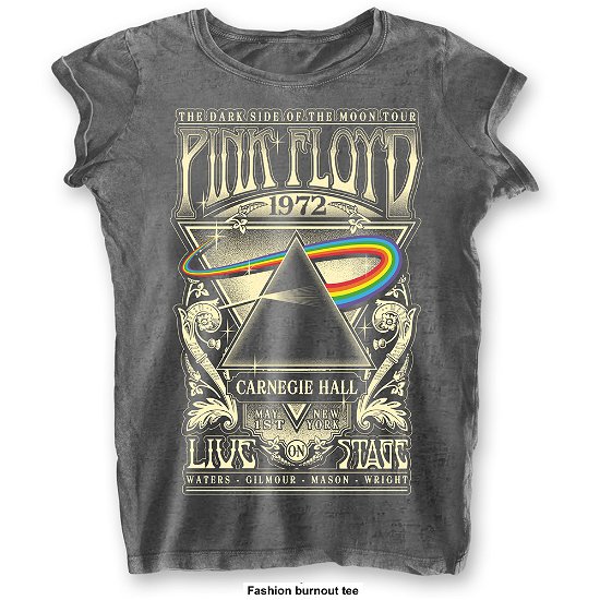 Pink Floyd Ladies T-Shirt: Carnegie Hall (Burnout) - Pink Floyd - Produtos - Perryscope - 5055979983477 - 