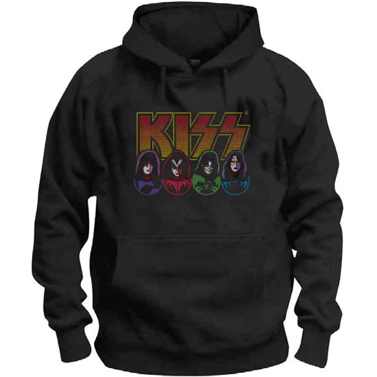 KISS Unisex Pullover Hoodie: Logo, Faces & Icons - Kiss - Koopwaar - MERCHANDISE - 5056170671477 - 30 december 2019