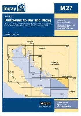 Cover for Imray · Imray Chart M27: Dubrovnik to Bar and Ulcinj - M Series (Landkarten) [New edition] (2018)