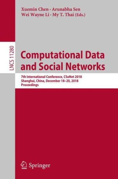 Cover for Computational Data and Social Networks (Book) [1st ed. 2018 edition] (2018)