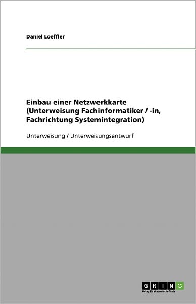 Cover for Loeffler · Einbau einer Netzwerkkarte (Un (Book) [German edition] (2013)