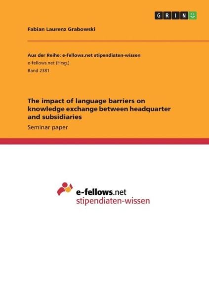 Cover for Grabowski · The impact of language barrie (Bok)