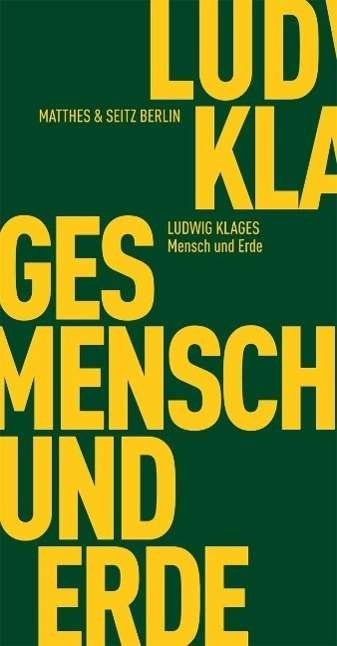Cover for Klages · Mensch und Erde (Bok)