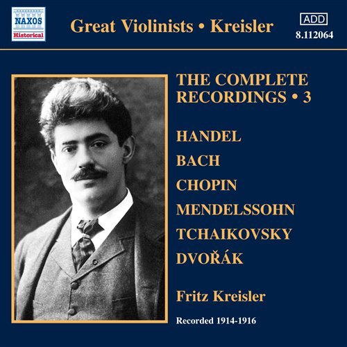 V 3: Kreisler - Complete Recor - Fritz Kreisler - Music - Naxos Historical - 0636943206478 - June 28, 2011