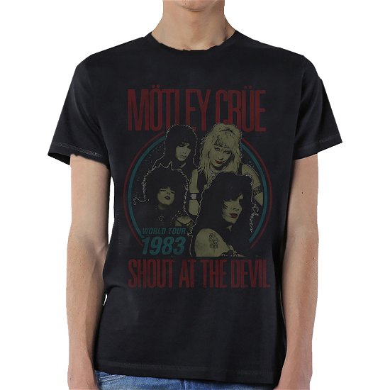 Motley Crue Unisex T-Shirt: Vintage World Tour Devil - Mötley Crüe - Fanituote - Global - Apparel - 5055979973478 - 