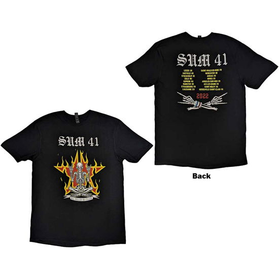 Sum 41 Unisex T-Shirt: AKNF Skeleton European Tour 2022 (Back Print & Ex-Tour) - Sum 41 - Merchandise -  - 5056737226478 - 