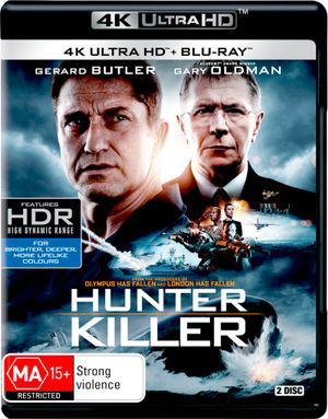 Hunter Killer / Blu-ray + - Baird, Ethan, Scipio, Jacob, Bovell, Dempsey, Johnson, Corey, James, Adam, Common,, Goodman, Henry, Stinton, Colin, Oldman, Gary, Butler, Gerard, Macintyre, Carter, Taylor, Shane, Bokinni, Kola, Collins, Mikey, Attenborough, Will, Marsh, Donovan - Film - ROADSHOW - 9398700029478 - 30. januar 2019