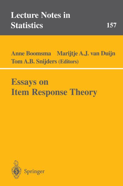 Cover for A Boomsma · Essays on Item Response Theory - Lecture Notes in Statistics (Paperback Book) [2001 edition] (2000)