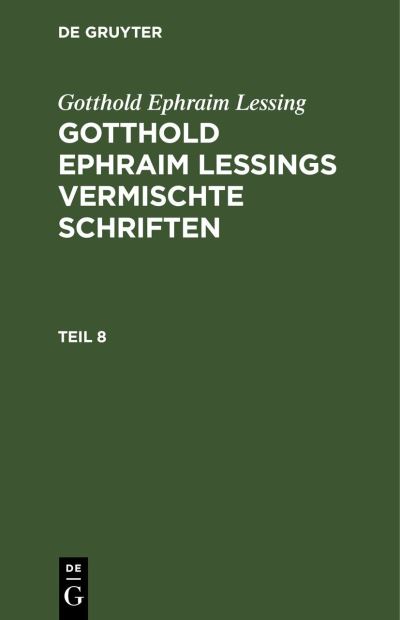 Cover for Gotthold Ephraim Lessing (Bok) (1901)