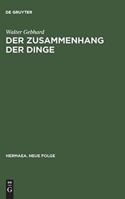 Cover for Walter Gebhard · &quot;Der Zusammenhang der Dinge&quot; (Book) (1984)