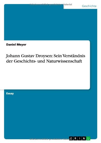 Cover for Daniel Meyer · Johann Gustav Droysen: Sein Verstandnis Der Geschichts- Und Naturwissenschaft (Paperback Book) [German edition] (2011)