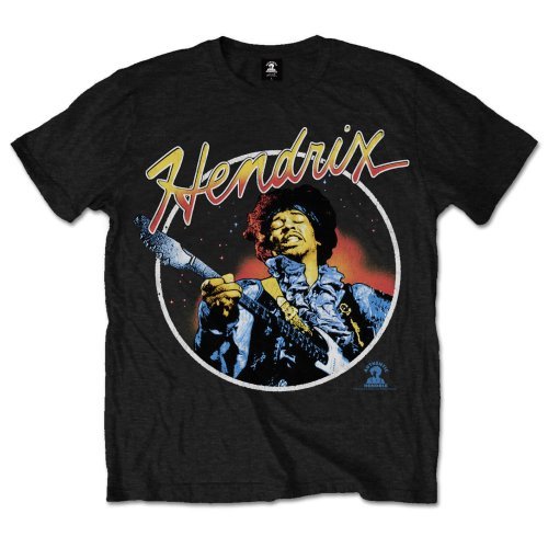 Cover for The Jimi Hendrix Experience · Jimi Hendrix Unisex T-Shirt: Script Circle (T-shirt) [size S] [Black - Unisex edition] (2015)