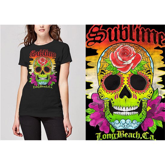 Sublime Ladies T-Shirt: Colour Skull - Sublime - Mercancía -  - 5056012030479 - 